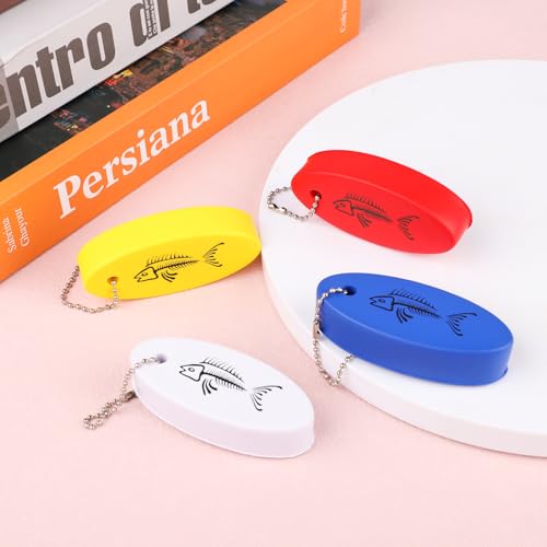 Image of NQEUEPN 4pcs Floating Boating Keychain, Boat Key Floating Keychain Rescue Tube Fishing Surfing Sailing Outdoor Water Sports Accessories Floating Keychain (4 Colors)