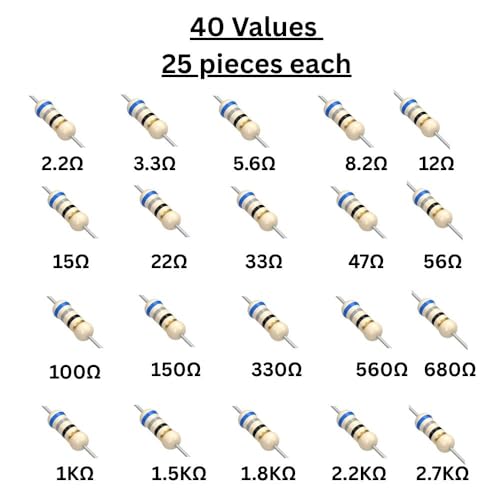 Image of Lalitha resistor kit box all value | resistor kit | resistor - 1000 Pieces, 40 Values, 1 /4 Watt, 5% Tolerance,