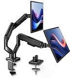 Vyntera Dual Monitor Arm Desk Mount – Adjustable Gas Spring Monitor Stand for...