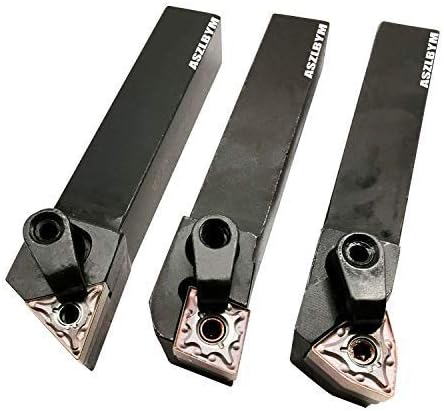 3PCS 5/8" Metal Lathe Excircle Indexable Carbide Turning Tool Holder Bit Set MTJNR1616H16 + MWLNR1616H08 + MCLNR1616H12 With 3pcs wnmg432, cnmg432, tnmg332 Indexable Carbide Inserts