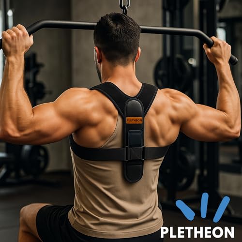 Image of PLETHEON Adult Shoulder Posture Corrector Belt | Clavicle & Upper Back Support Brace | Posture Alignment Support | Fit From 30 to 44 Inch Tummy