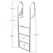 Extreme Max 3005.3473 Heavy Duty Flip-Up Dock Ladder with Comfortable Round Tube Frame - 4 Steps, 21