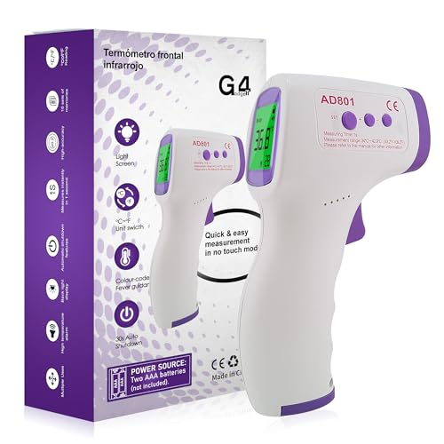 G4GADGET Forehead Thermometer for Adults & Kids, Non-Contact Infrared Digital Thermometer Gun with Fever Alarm, Instant Accurate Reading, °C/°F Switch, for Baby, Room & Surface Temperature