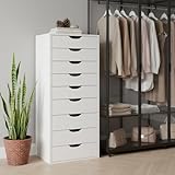 Slim Tall 9-Drawer File Cabinet for Small Offices – Narrow Office Storage Cabinet for Home Office, Modern Office File Cabinet Organizer for Cosmetics, Books.