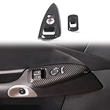 Window Lift Switch Cover Compatible with Chevy Corvette C6 2005-2013, Car Door Window Glass Lift Button Panel Trim Cover Accessories (Carbon Fiber Pattern)