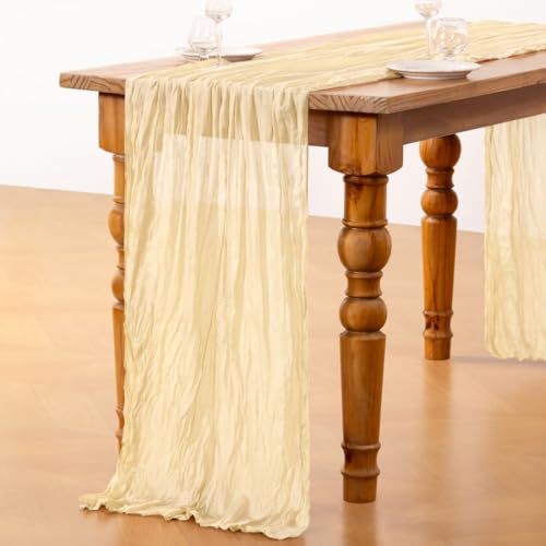 DeZerlor Beige Cheesecloth Table Runners 6 Pack Summer Boho Runners by DeZerlor - Used condition - Image 6