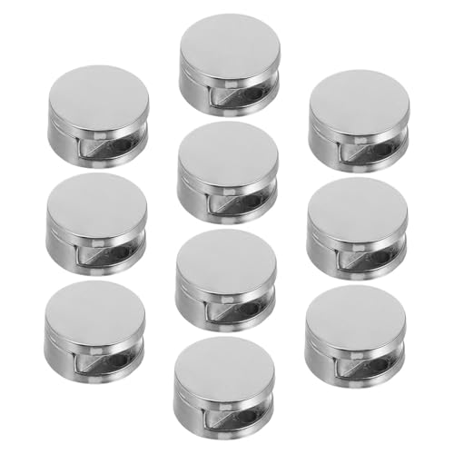 DIKACA 10個 鏡取り付け具 亜合製 強力固定ミラークリップ ガラス棚用ブラケット 防錆耐久性 リビング 浴室 ガレージ対応