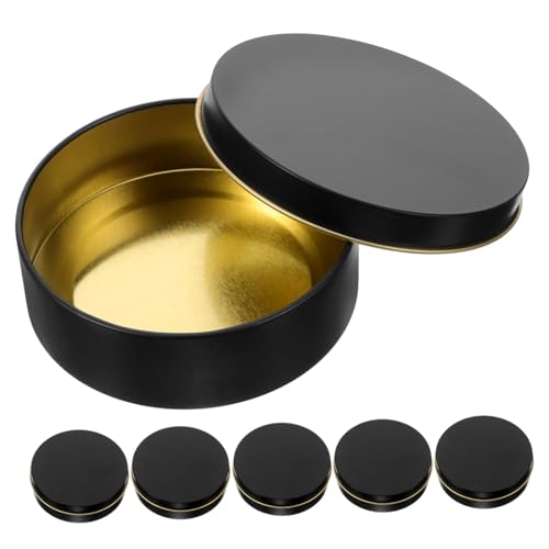 HAPINARY 6pcs Multi-Function Round Candle Storage Boxes Compact Makeup Containers for Travel for Skin Care and DIY Candle Making Can Lid