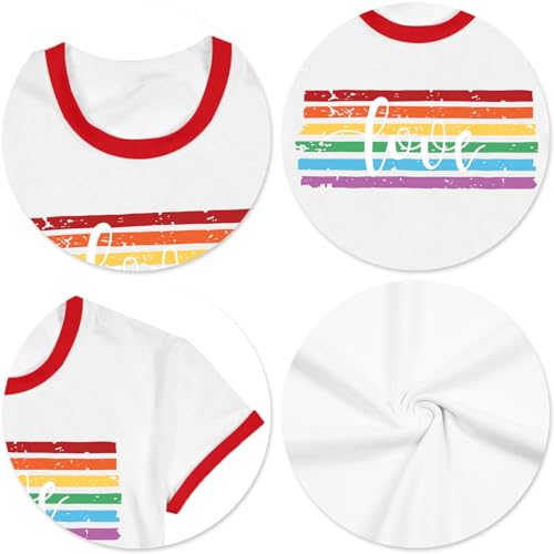 Image of Ithalt Kids Pride Shirts for Girls Boys LGBTQ Tshirt Rainbow Graphic Tee Shirt Litter Girls LGBT Gay Pride Tops 5-14y