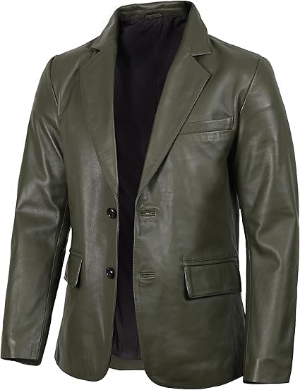 Real Leather Blazer for Men - Casual Fashion Mens Leather Coat-image-27
