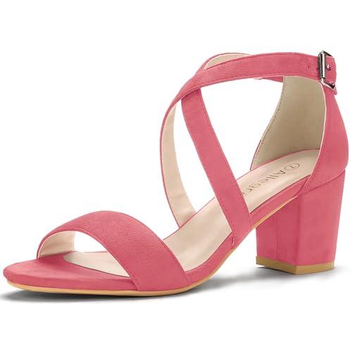 Allegra K Allegra K Women's Open Toe Mid Heel Braided Ankle Strap Watermelon Sandals 7 M US