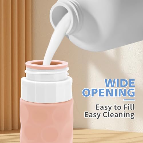 Image of Silevoler Travel Bottles for Toiletries, 4pcs Tsa Approved 3oz Travel Size Containers, BPA Free Leak Proof Premium Silicone Bottles, Refillable Liquid Squeezable Accessories W /Toiletry Bag(Bright)