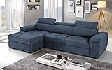 Denim Dafnedesign.COM Canapé d\'angle 3 Places avec méridienne à Gauche Tissu Romeo Denim (cm. 287 x 176 x 96h