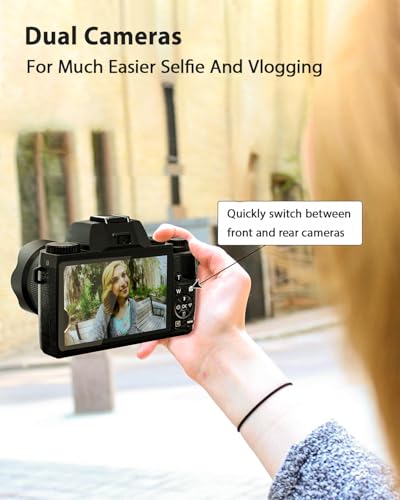 Ficha técnica Cámara Digital 4K Compacta 64MP con Pantalla Táctil de 4.0 y Función WiFi, Cámara Fotográfica con 16X Zoom, Tarjeta de 32G, Batería de 3000mAh y Funda para Principiantes - Doble Lente - Fernando Cortés