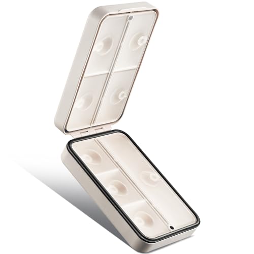 LONGMON 8 Compartments Pill Organizer, Daily Pill Case Portable Pill Box for Travel Cute Pill Container Medicine Pill Organizer for Vitamin,Fish Oils,Supplements