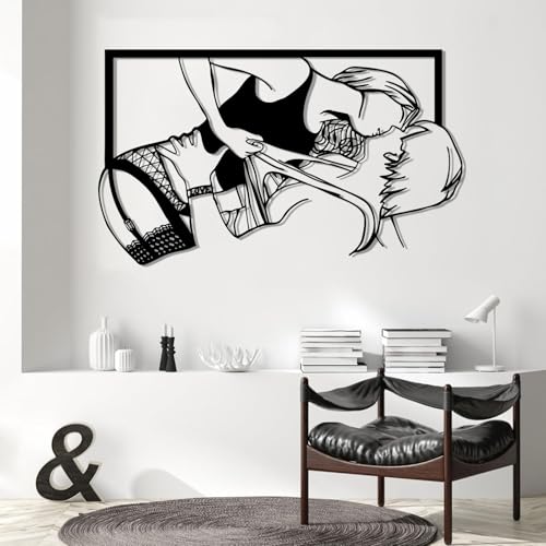 Couple Kissing Metal Wall Art, Erotic Couple Metal Wall Decor,