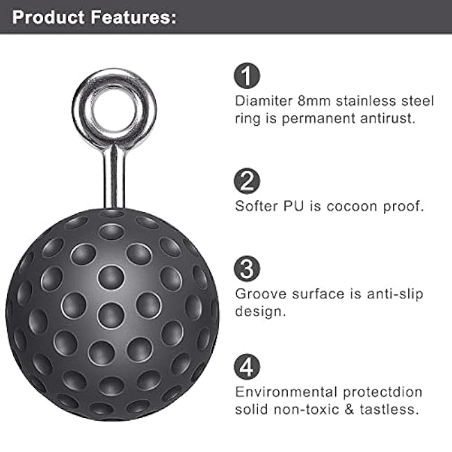 SELEWARE Pull Up Ball Grip, Non-Slip Rock Climbing Holds Pull Up Power Ball for Strength Training Attachment, Neutral Grip Pull Up Handles for Chin Up Bar, Kettlebell, Barbell Home Gym Workout