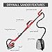 POWER PRO 1850 Electric Drywall Sander - Variable Speed 1000-1850rpm, 750 Watts, with Automatic Vacuum System, LED Light, and Tool Case (1850)