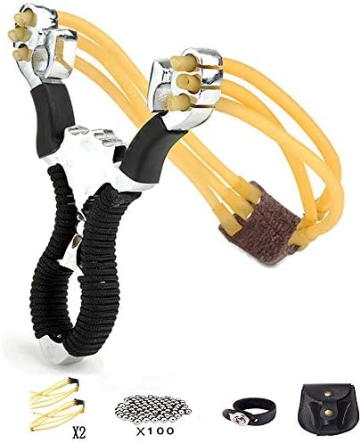 KJLMMY Slingshot,Wrist Sling Rocket Professional Hunting Slingshot with Heavy Duty Launching Bands, High Velocity Catapult