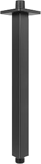 NearMoon Ceiling Mounted Shower Arm with Flange, Universal Connection 1/2 NPT Straight Square Shower Arm for Fixed Rain Shower Head, Made of Thicken Stainless Steel (12 Inch, Matte Black)