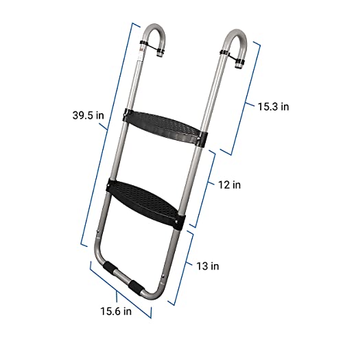 2-Step Trampoline Ladder With Safety Latch, Heavy-Duty With Wide Steps #TOP2