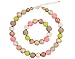 Produktbild Feliss Damen Schmuck Set Bunte Perlenkette & Armband + Gratis Ohrringe, Geschenkideen für Frauen/Schwester/Mama Chain Necklace Geschenkset beste Freundin Geschenke Perlen Halskette mit Armkette