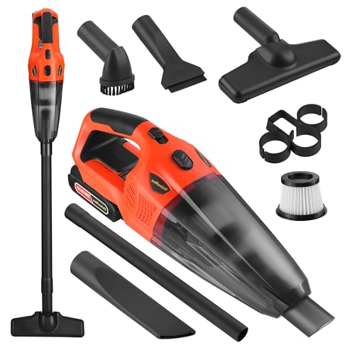 ValueMax Cordless Handheld Vacuum, Portable Vacuum Cleaner Dry/Wet Suction with 20V Rechargeable Battery and Multi-Nozzles for Car, Home and Pet Hair Cleaning(Battery Included)