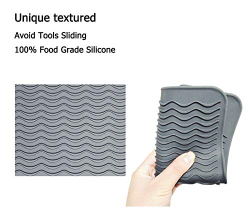 Heat Resistant Silicone Mat For Curling Iron Hair Straightener Flat Iron And Hot Styling Tool 9" X 6.5", Gray #TOP5