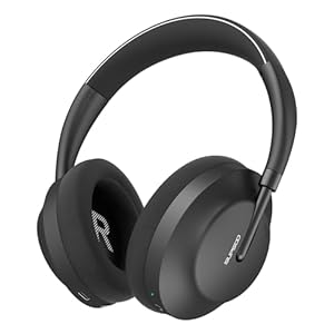 Wireless Bluetooth Headphones Active Noise Cancelling Over-Ear Headphones with Microphone for Cellphone/Laptop/Computer (Black)