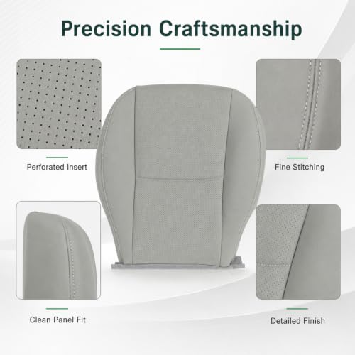 Funda de asiento delantero gris perforada para Subaru Forester años 2014 2015 2016 3