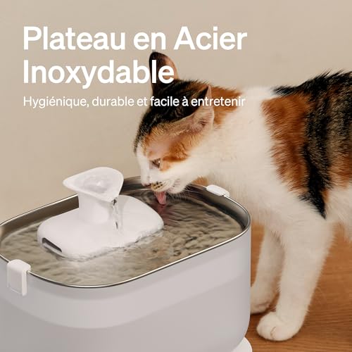 Fontaine à eau pour chat PETLIBRO durable en acier inoxydable de qualité