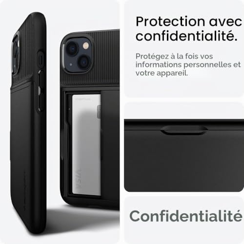 Coque Spigen Slim Armor CS iPhone 13 Noir antichoc double couche - 4