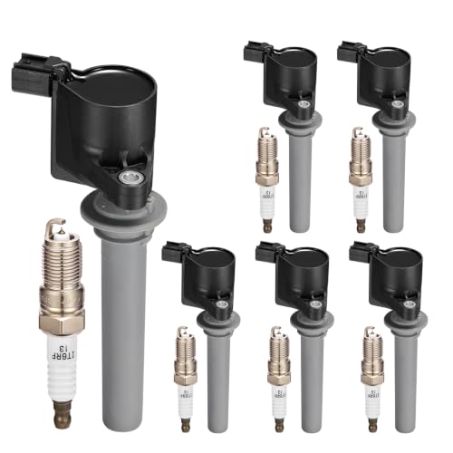 Image of 6 Ignition Coils & 6 Iridium Spark Plugs UF406 SP493 for Ford Mazda | Fits 3.0L V6:Escape(01-08),Taurus(00-04),Tribute(01-06 /08),Mariner(05-08),Montego(05-07).OE:DG513,1L8Z12029AB,SP479.