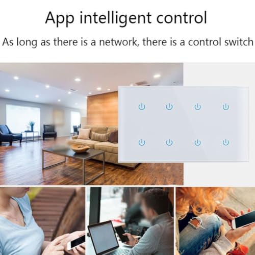 Interruptor inteligente de cristal táctil compatible con Google Home y voz 4