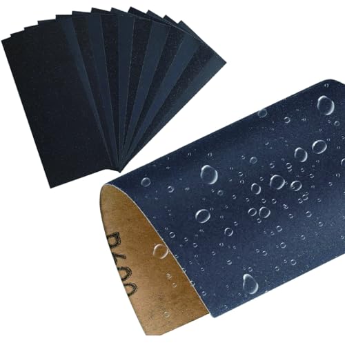 12 Sheets 400 to 1500 Grit Assorted Sandpaper, Wet and Dry Sanding Paper Sheets for Wood Furniture Finishing, Metal Sanding, Automotive Polishing, Home Improvement, Decorating