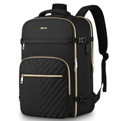 MOMUVO Travel Backpack for Women,Carry On Backpack Flight Approved,Large 17 Inch Laptop Backpack Luggage Backpack with USB Charging Port