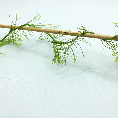 Buvemu Eyelash Fun Fur Yarn 100 Gram (3.53 Ounces) 175 Yards (160 Meters) (Green) #TOP2