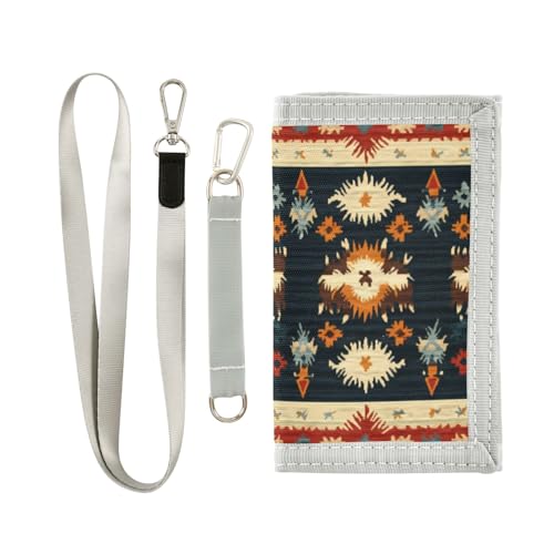 ALAZA Kids Wallets for Boys Girls Toddler Trifold Wallet Children Small Yak Carpet with Zipper Coin Pocket