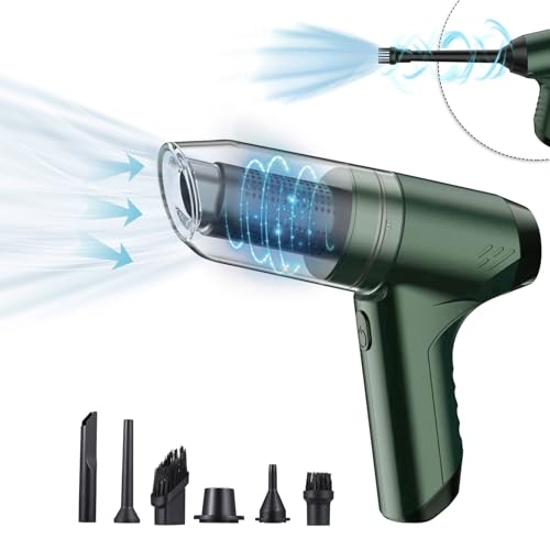 Rengue Electrodomésticos Potente Succión 19000Pa Limpiador Portátil Recargable para el Hogar Vacío de Mano Inalámbrico Nan (Green)