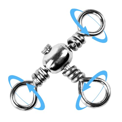Keencatch 3 Way Swivels, 30 PCS Three Way Rolling Swivels, Triple Swivels Surf Fishing Rig, Fishing Tackle