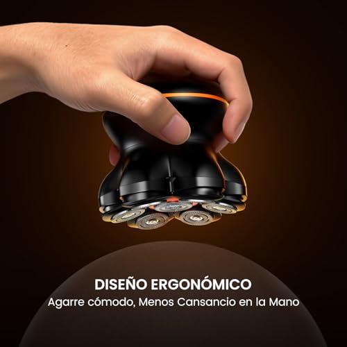 MAXGROOM Afeitadora Cabeza Hombre, Maquina Afeitar Hombre, Afeitadora para Calva en Seco y Húmedo, Batería de Larga Duración, 7 Cabezales, Magnético, 100% impermeable, Color Negro - imagen 6