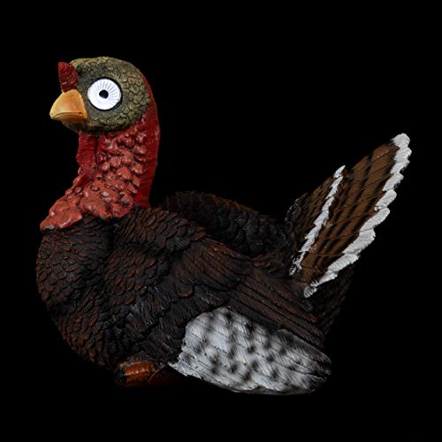 Blazin' Turkey Figure Decoration | Turkey Planter Herb Pot | Outdoor Indoor Solar Patio Decor | Yard, Window, Kitchen Or Deck | Patio Gift | Auto On/Off (Black) #TOP1