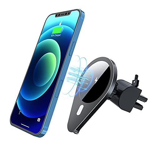 Magnetic Wireless Car Charger,ikeer Fast Wireless Car Charger Phone Mount,15W Auto-Clamping Air Vent Holder,for iPhone 13/13 Pro/13Pro Max/13 Mini/12/12 Pro/12 Pro Max/12 Mini