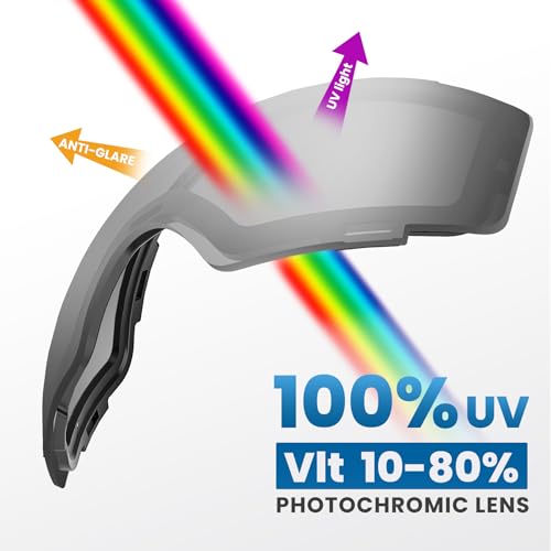 Image of OutdoorMaster Ski Goggles PRO - Frameless, Interchangeable Lens 100% UV400 Protection Snow Goggles for Men & Women (Photochromic Gray VLT10%-80%)