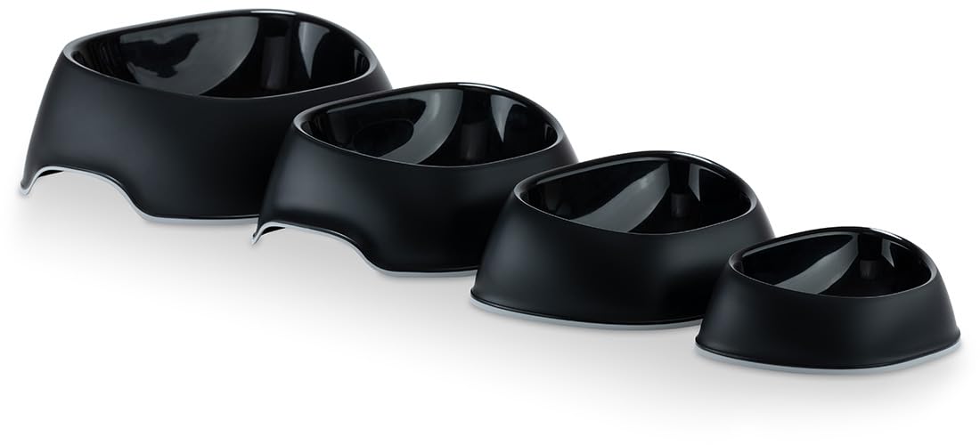 Knuffelwuff Single Dog Bowl X-Large Black 2200 ml - Dog Bowl with Non-Slip Silicone - Drinking Bowl and Feeding Bowl for Large, Medium and Small Dogs