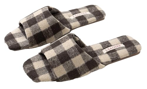 Luxurious Plaid Sandals for Women Men High Class Open Toe Slippers Elegant House Shoes Indoor Outdoor - Main Image