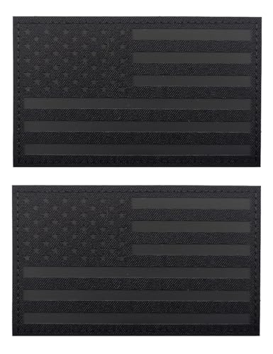 AliPlus 2PCS America Flag Patches Reflective Morale Patch Hook and Loop