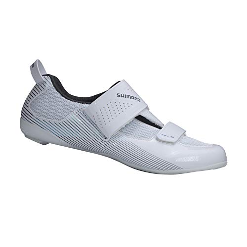 SHIMANO SH-TR501 Men's Specialist Short Course Triathlon Shoe, White, 11-11.5