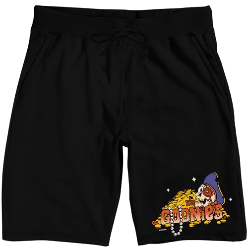 The Goonies Pirate Skull & Treasure Adult Black Sleep Pajama Shorts