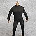 1/2 Scale Male Figure Clothes Long Sleeved Bodysuit Undercoat Jumpsuit Cloth for 12'' Action Figure (Black)